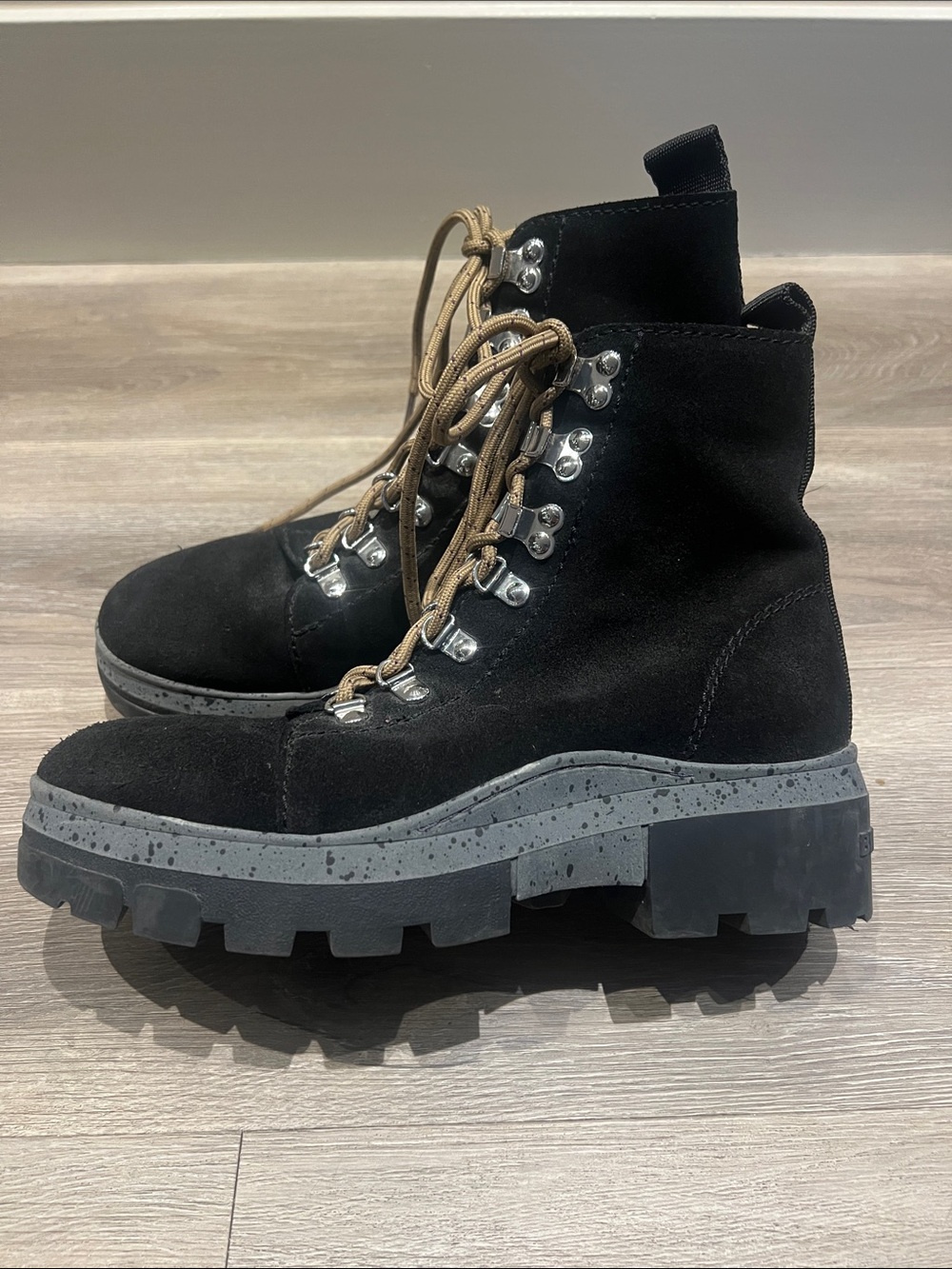 Bimba Y Lola Suede Platform Combat Hiking boots